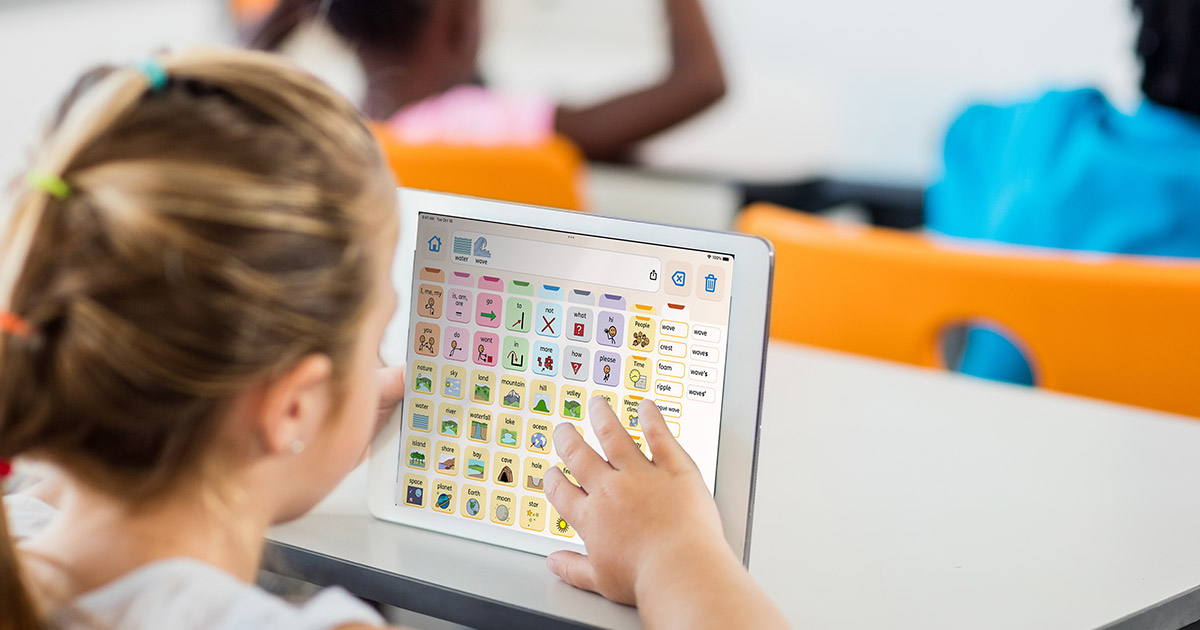 AAC devices in a classroom setting AAC devices in a classroom setting